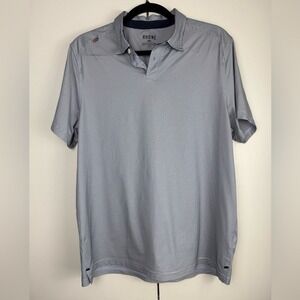 Rhone Delta Pique Polo Shirt Mens Large Blue Short Sleeve Performance 100625
